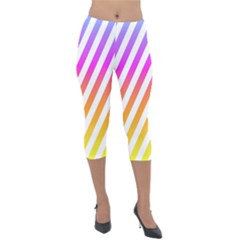 Abstract Lines Mockup Oblique Lightweight Velour Capri Leggings  by HermanTelo