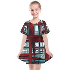 Abstract Color Background Form Kids  Smock Dress by HermanTelo