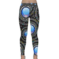 Abstract Glossy Blue Classic Yoga Leggings by HermanTelo