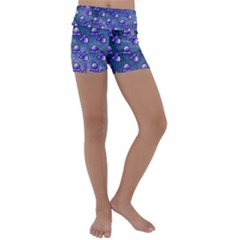 Kawaii Space Rocket Pattern Kids  Lightweight Velour Yoga Shorts by snowwhitegirl