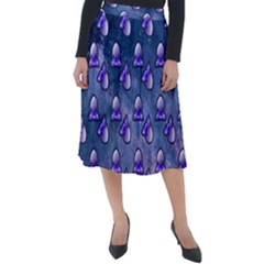 Kawaii Space Rocket Pattern Classic Velour Midi Skirt  by snowwhitegirl