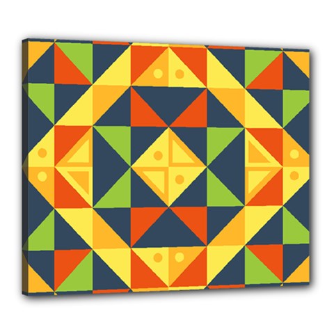 Background Geometric Color Plaid Canvas 24  X 20  (stretched) by Mariart