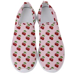 Retro Pink Cherries Men s Slip On Sneakers by snowwhitegirl