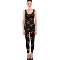 Retro Black Cherries One Piece Catsuit by snowwhitegirl