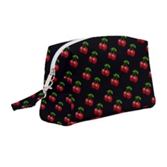 Retro Black Cherries Wristlet Pouch Bag (medium) by snowwhitegirl