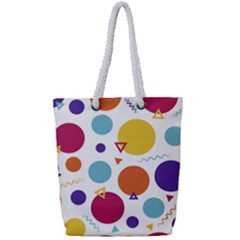 Background Polka Dot Full Print Rope Handle Tote (small) by HermanTelo