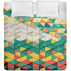 Background Triangle Duvet Cover Double Side (king Size) by HermanTelo