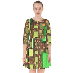 Blocks Cubes Green Smock Dress by HermanTelo