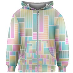 Color Blocks Abstract Background Kids  Zipper Hoodie Without Drawstring by HermanTelo