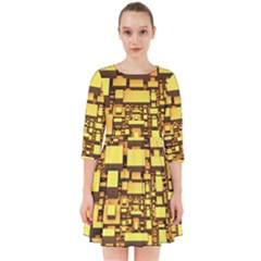 Cubes Grid Geometric 3d Square Smock Dress by HermanTelo