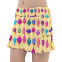 Colorful Background Stones Jewels Tennis Skirt by HermanTelo