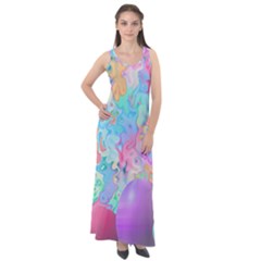 Eggs Happy Easter Rainbow Sleeveless Velour Maxi Dress by HermanTelo