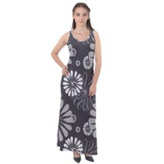 Floral Pattern Sleeveless Velour Maxi Dress by HermanTelo