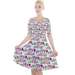 Holidays Happy Easter Quarter Sleeve A-line Dress by HermanTelo