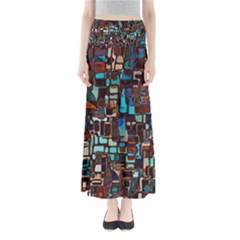 Mosaic Abstract Full Length Maxi Skirt by HermanTelo