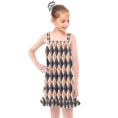 Metallic Diamond Design Black Kids  Overall Dress by HermanTelo