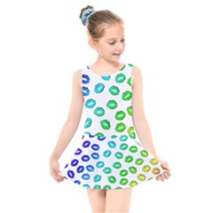 Kiss Mouth Lips Colors Kids  Skater Dress Swimsuit by HermanTelo