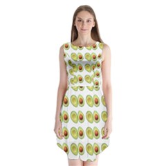 Pattern Avocado Green Fruit Sleeveless Chiffon Dress  