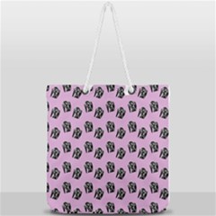 Girl Face Lilac Full Print Rope Handle Tote (large) by snowwhitegirl