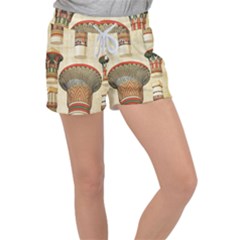 Egyptian Architecture Column Women s Velour Lounge Shorts by Sapixe