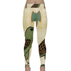 Egyptian Paper Papyrus Bird Classic Yoga Leggings by Sapixe