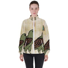 Egyptian Paper Papyrus Bird Women s High Neck Windbreaker by Sapixe