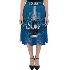 Sport, Surfboard With Water Drops Classic Midi Skirt by FantasyWorld7