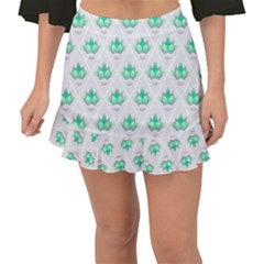 Plant Pattern Green Leaf Flora Fishtail Mini Chiffon Skirt by HermanTelo