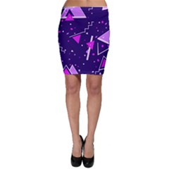 Purple Blue Geometric Pattern Bodycon Skirt by HermanTelo