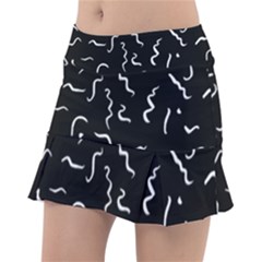 Scribbles Lines Painting Tennis Skirt by HermanTelo