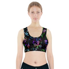 Snowflakes Sports Bra With Pocket by HermanTelo