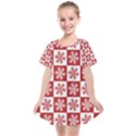 Snowflake Red White Kids  Smock Dress View1