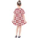 Snowflake Red White Kids  Smock Dress View2