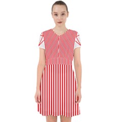 Diamond Red Red White Stripe Skinny Adorable In Chiffon Dress by thomaslake