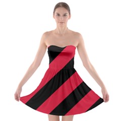 Red Black Stripes Strapless Bra Top Dress by thomaslake