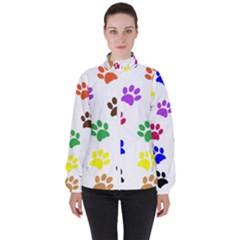 Pawprints Paw Prints Paw Animal Women s High Neck Windbreaker by Sapixe