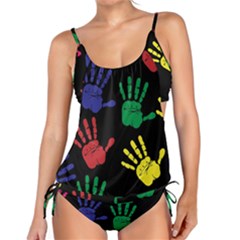 Handprints Hand Print Colourful Tankini Set by Sapixe