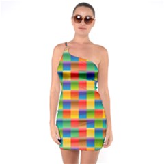 Background Colorful Abstract One Soulder Bodycon Dress by Bajindul