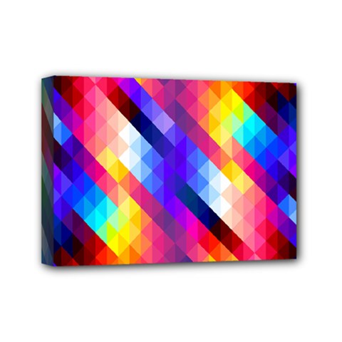 Abstract Blue Background Colorful Pattern Mini Canvas 7  X 5  (stretched) by Bajindul