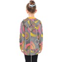 Abstract Colorful Background Grey Kids  Double Breasted Button Coat View2