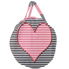 Heart Stripes Symbol Striped Giant Round Zipper Tote by Bajindul