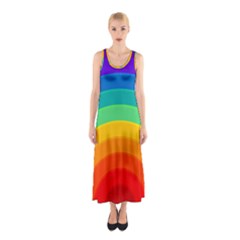 Rainbow Background Colorful Sleeveless Maxi Dress by Bajindul