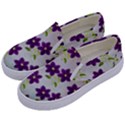 Purple Flower Kids  Canvas Slip Ons View2