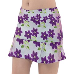 Purple Flower Tennis Skirt by Bajindul