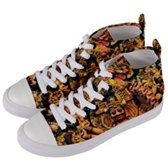 Sculpture Art Temple Tower Women s Mid-top Canvas Sneakers by Pakrebo