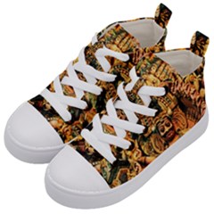 Sculpture Art Temple Tower Kids  Mid-top Canvas Sneakers by Pakrebo