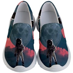 Astronaut Moon Space Planet Kids  Lightweight Slip Ons by Pakrebo