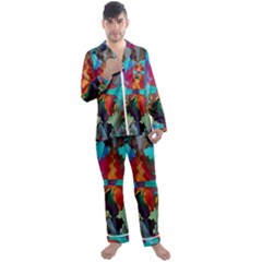 Background Sci Fi Fantasy Colorful Men s Satin Pajamas Long Pants Set by Pakrebo