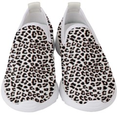 3d Leopard Print Black Brown  Kids  Slip On Sneakers by LoolyElzayat