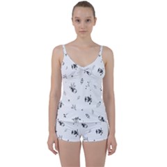 Wise And Big Eyes Tie Front Two Piece Tankini by WensdaiAmbrose